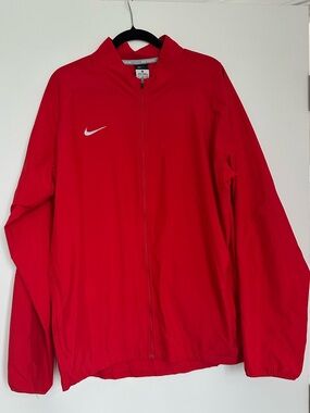 Nike Running Windbreaker Jacket Red Full Zip Lightweight Men’s XL